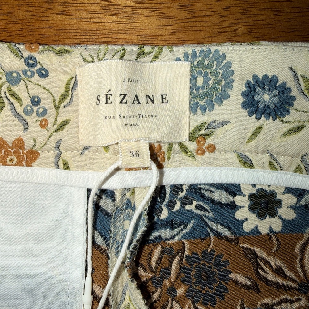Sezane Clara Trousers Seasonal Flowers Floral Print Pants - Picture 9 of 12